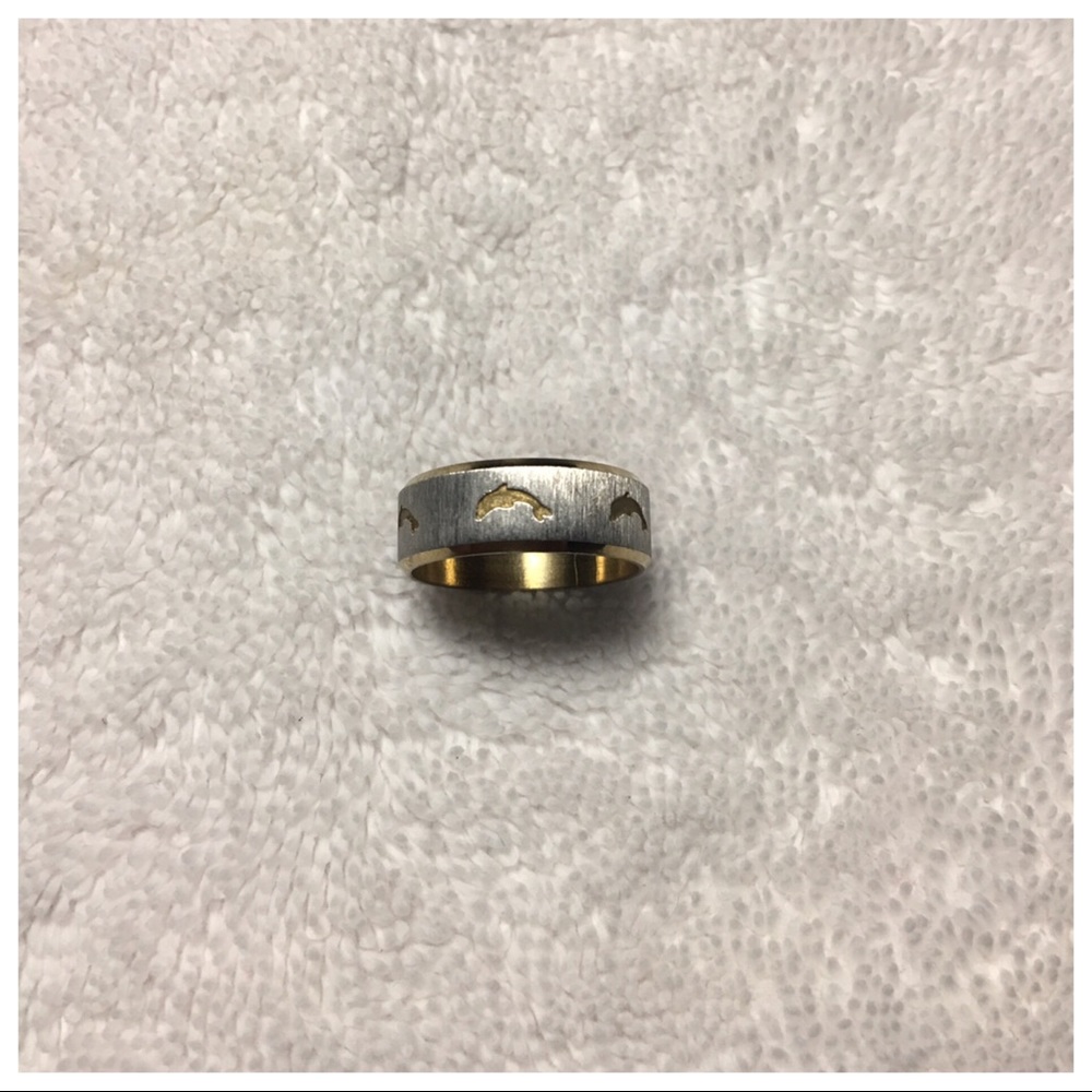Silver & Gold Tone Dolphin Ring *Estate Sale Find*